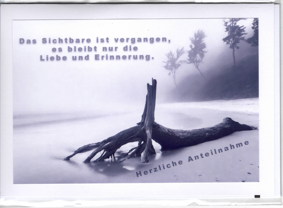 Fotokarte Trauer mit Spruch Herzliche Anteilnahme