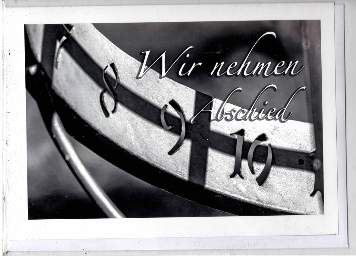 Fotokarte Trauer Sonnenuhr