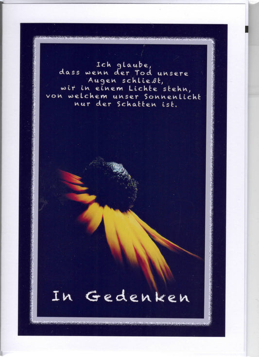 Fotokarte Trauer mit Spruch