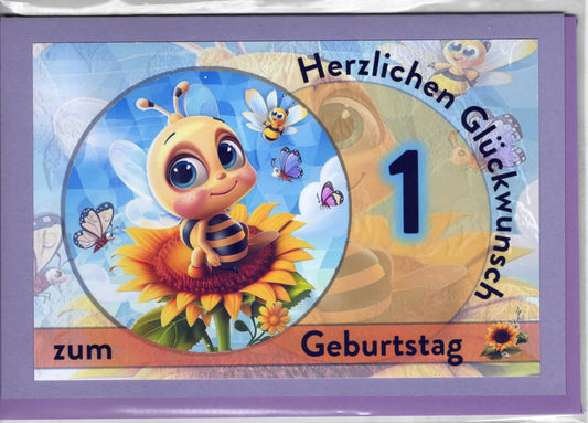 Fotokarte Kinderkarte 1. Geburtstag