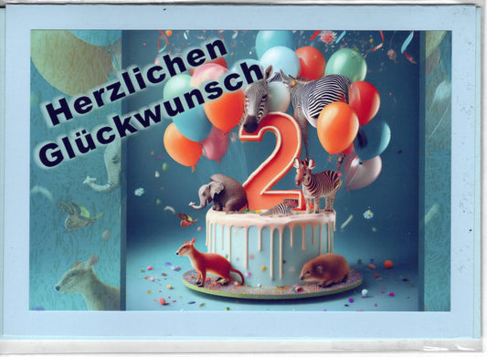 Fotokarte Kinderkarte 2. Geburtstag