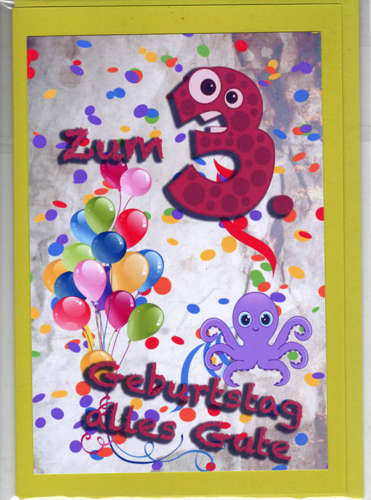 Fotokarte Kinderkarte 3. Geburtstag