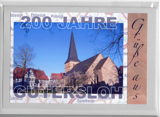 Fotokarte 200 Jahre - Grüße aus Gütersloh - Kirchplatz