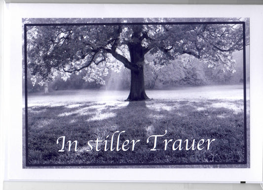 Fotokarte Trauer Baum auf Wiese