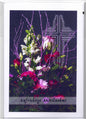 Fotokarte Trauer Blumenstrauß mit Kreuz