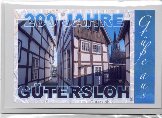 Fotokarte 200 Jahre - Grüße aus Gütersloh Kirchplatz
